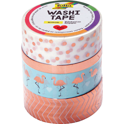 Artikelbild für folia Washi Tape HOTFOIL Deko-Klebeband matt 15,0 mm x 5,0 m 4 Rollen, Artikelnummer 557160