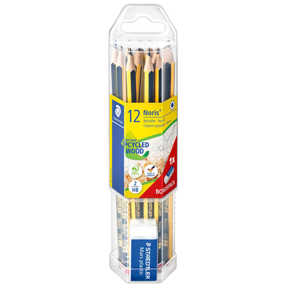 Artikelbild 15 für STAEDTLER Noris® 120 Bleistifte HB schwarz/gelb mit Radierer, 1 Set, Artikelnummer 619847
