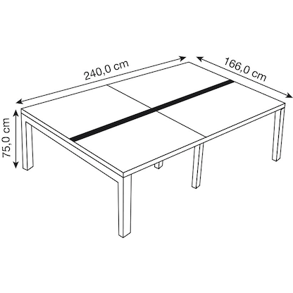 Artikelbild 2 für PAPERFLOW easyDesk Doppelschreibtisch buche rechteckig, 4-Fuß-Gestell weiß 240,0 x 166,0 cm, Artikelnummer 527907