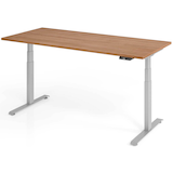 Artikelbild 1 für BaseLite elektrisch höhenverstellbarer Schreibtisch nussbaum rechteckig, T-Fuß-Gestell silber 180,0 x 80,0 cm, Artikelnummer 271037