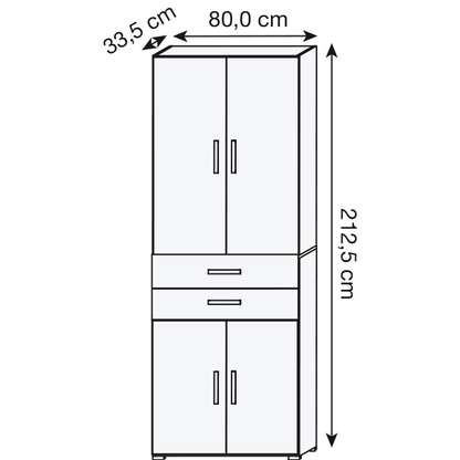 Artikelbild 2 für röhr Aktenschrank direct.office, 859S671000 weiß, eiche 3 Fachböden 80,0 x 33,5 x 212,5 cm, Artikelnummer 461140