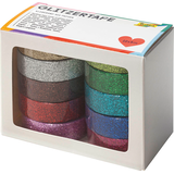 Artikelbild 1 für folia Glitter Tape Deko-Klebeband glänzend 15,0 mm x 5,0 m 10 Rollen, Artikelnummer 820542