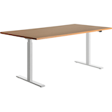 Artikelbild 1 für Topstar E-Table elektrisch höhenverstellbarer Schreibtisch buche rechteckig, T-Fuß-Gestell weiß 180,0 x 80,0 cm, Artikelnummer 501223