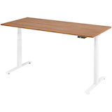 Artikelbild 1 für BaseLite elektrisch höhenverstellbarer Schreibtisch nussbaum rechteckig, T-Fuß-Gestell weiß 180,0 x 80,0 cm, Artikelnummer 271137