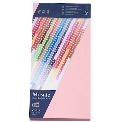Artikelbild 3 für artoz Briefumschläge Mosaic DIN lang ohne Fenster rosa haftklebend 20 St., Artikelnummer 959478