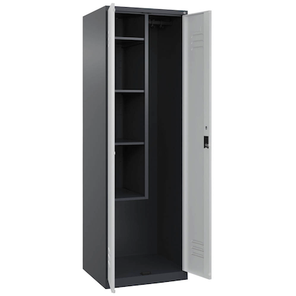 Artikelbild für CP Putzmittelschrank Classic Plus 080100-00 S10010 anthrazitgrau 60,0 x 50,0 x 185,0 cm, aufgebaut, Artikelnummer 113989