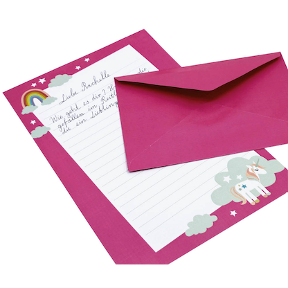 Artikelbild 4 für artoz Briefpapier mit Briefhüllen Einhorn pink ca. DIN A5 80 g/qm 1 Pack, Artikelnummer 129139