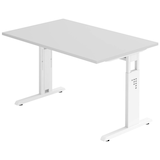 Artikelbild 1 für HAMMERBACHER OS 12 höhenverstellbarer Schreibtisch lichtgrau rechteckig, C-Fuß-Gestell weiß 120,0 x 80,0 cm, Artikelnummer 657522