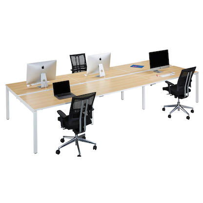 Artikelbild 6 für PAPERFLOW easyDesk Doppelschreibtisch buche rechteckig, 4-Fuß-Gestell weiß 420,0 x 166,0 cm, Artikelnummer 527984