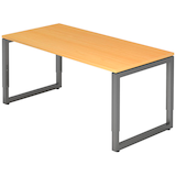 Artikelbild 1 für HAMMERBACHER Unni SE1 höhenverstellbarer Schreibtisch buche rechteckig, Kufen-Gestell grau 160,0 x 80,0 cm, Artikelnummer 644505
