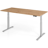 Artikelbild 1 für BaseLite elektrisch höhenverstellbarer Schreibtisch asteiche rechteckig, T-Fuß-Gestell silber 180,0 x 80,0 cm, Artikelnummer 271043