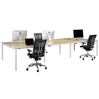 Artikelbild 5 für PAPERFLOW easyDesk Doppelschreibtisch buche rechteckig, 4-Fuß-Gestell weiß 480,0 x 166,0 cm, Artikelnummer 528005