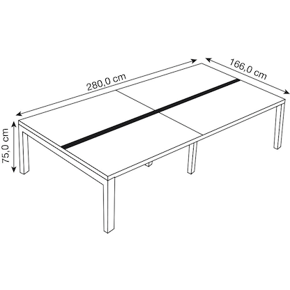 Artikelbild 2 für PAPERFLOW easyDesk Doppelschreibtisch buche rechteckig, 4-Fuß-Gestell weiß 280,0 x 166,0 cm, Artikelnummer 527921