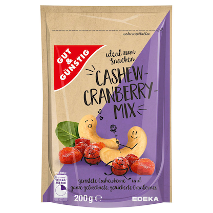 Artikelbild für GUT&GÜNSTIG Cashew-Cranberry-Mix Nüsse 200,0 g, Artikelnummer 989929