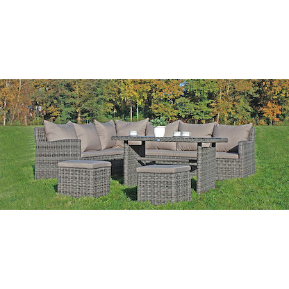 Artikelbild 3 für Garden Pleasure Loungegruppe Oviedo grau Kunststoff, Metall, 6-teilig, Artikelnummer 128823