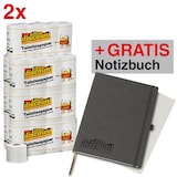 Artikelbild 1 für AKTION: office discount Toilettenpapier 3-lagig, 112 Rollen + GRATIS office discount Notizbuch ca. DIN A4 kariert, Artikelnummer 674103