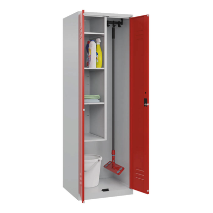 Artikelbild 3 für CP Putzmittelschrank Classic Plus 080100-00 S10002 verkehrsrot, lichtgrau 60,0 x 50,0 x 185,0 cm, aufgebaut, Artikelnummer 114219
