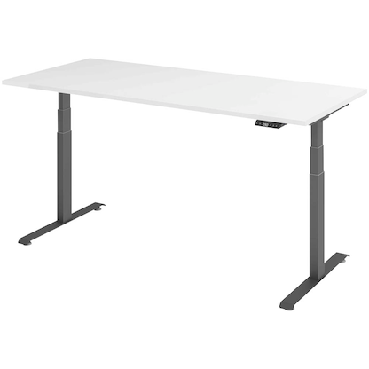 Artikelbild 4 für BaseLite elektrisch höhenverstellbarer Schreibtisch weiß rechteckig, T-Fuß-Gestell grau 180,0 x 80,0 cm, Artikelnummer 271029