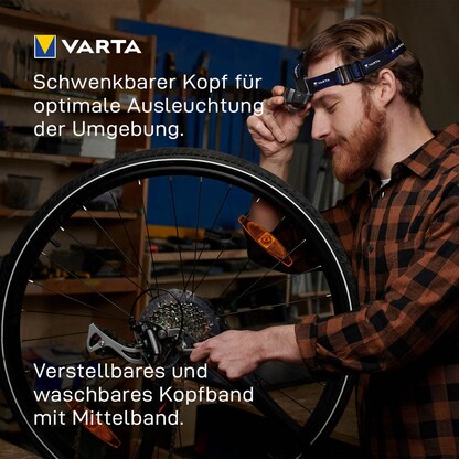 Artikelbild 5 für VARTA Work-Flex-Motion-Sensor H20 LED Stirnlampe schwarz 6,0 cm, 150 Lumen, 3,0 W, Artikelnummer 626873