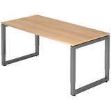 Artikelbild 1 für HAMMERBACHER Unni SE1 höhenverstellbarer Schreibtisch eiche rechteckig, Kufen-Gestell grau 160,0 x 80,0 cm, Artikelnummer 644524