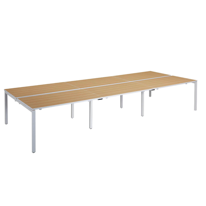 Artikelbild 7 für PAPERFLOW easyDesk Doppelschreibtisch buche rechteckig, 4-Fuß-Gestell weiß 480,0 x 166,0 cm, Artikelnummer 528005