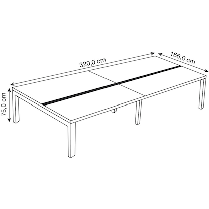 Artikelbild 2 für PAPERFLOW easyDesk Doppelschreibtisch buche rechteckig, 4-Fuß-Gestell weiß 320,0 x 166,0 cm, Artikelnummer 527940