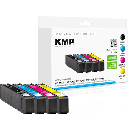 Artikelbild 15 für KMP H164V schwarz, cyan, magenta, gelb Druckerpatronen kompatibel zu HP 913A (L0R95AE, F6T77AE, F6T78AE, F6T79AE), 4er-Set, Artikelnummer 312977
