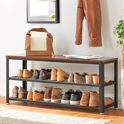 Artikelbild 4 für VASAGLE Sitzbank LBS078B01 braun, schwarz Holz 100,0 cm, Artikelnummer 262707