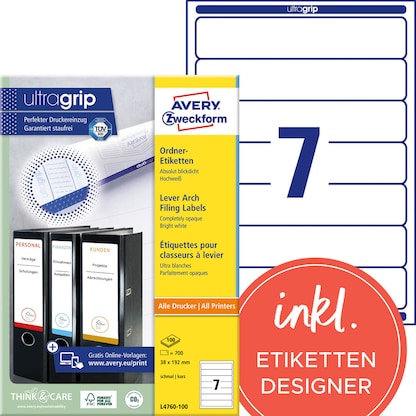 Artikelbild 24 für 700 AVERY Zweckform Ordneretiketten L4760-100 weiß, Artikelnummer 358317