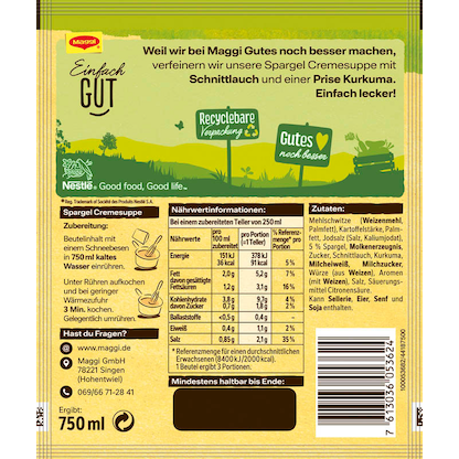 Artikelbild 3 für Maggi® feine Spargel Cremesuppe 16x 3 Portionen, Artikelnummer 612836