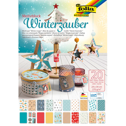 Artikelbild für folia Motivblock Winterzauber farbsortiert 270 g/qm 1 Block, Artikelnummer 272852