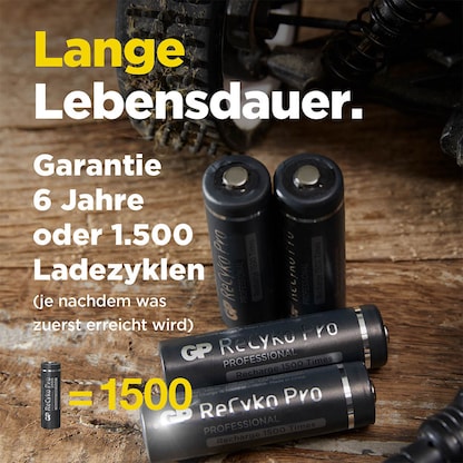 Artikelbild 10 für 4 GP Akkus ReCyko+ PRO Mignon AA 2.000 mAh, Artikelnummer 290223