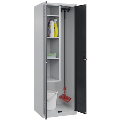 Artikelbild 4 für CP Putzmittelschrank Classic Plus 080100-00 S10007 lichtgrau, anthrazitgrau 60,0 x 50,0 x 185,0 cm, aufgebaut, Artikelnummer 114258