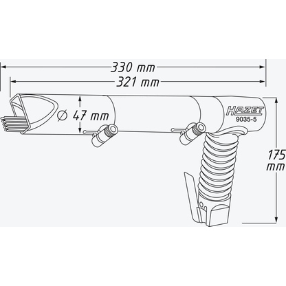 Artikelbild 3 für HAZET 9035-5 Druckluft-Nadelentroster 6,3 bar, Artikelnummer 581767