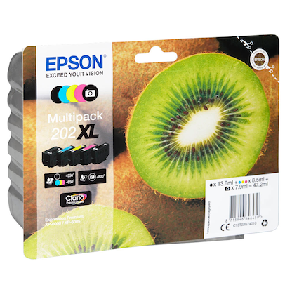 Artikelbild 2 für EPSON 202XL/T02G74 schwarz, Foto schwarz, cyan, magenta, gelb Druckerpatronen, 5er-Set, Artikelnummer 432430