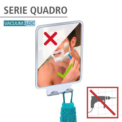 Artikelbild 2 für WENKO Wand-Kosmetikspiegel Quadro silber, Artikelnummer 529067