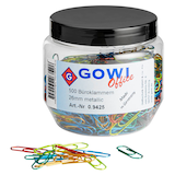 Artikelbild 1 für Gowi Büroklammern farbsortiert metallic lackiert , 500 St., Artikelnummer 936179