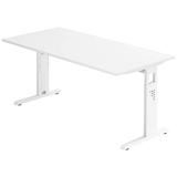 Artikelbild 1 für HAMMERBACHER OS 16 höhenverstellbarer Schreibtisch weiß rechteckig, C-Fuß-Gestell weiß 160,0 x 80,0 cm, Artikelnummer 657282