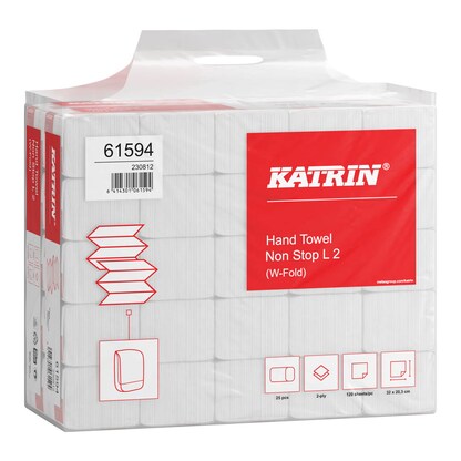 Artikelbild 2 für KATRIN Papierhandtücher 61594 Non Stop L2 Interfold-Falzung 2-lagig 3.000 Tücher, Artikelnummer 533481