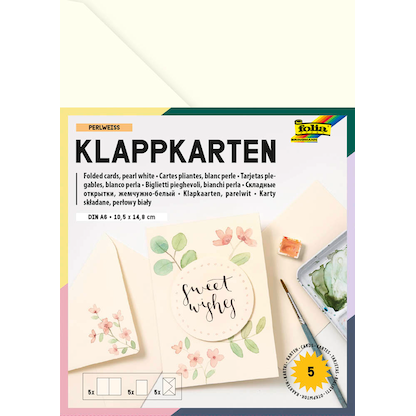 Artikelbild 21 für 5 folia Faltkarten mit Briefumschlägen DIN A6 perlweiß, Artikelnummer 690527