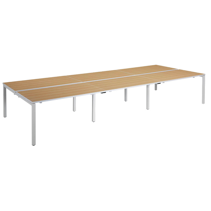 Artikelbild 9 für PAPERFLOW easyDesk Doppelschreibtisch buche rechteckig, 4-Fuß-Gestell weiß 480,0 x 166,0 cm, Artikelnummer 528005