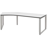 Artikelbild 1 für röhr Imperia höhenverstellbarer Schreibtisch weiß Bogenform, Kufen-Gestell silber 217,0 x 114,0 cm, Artikelnummer 752772