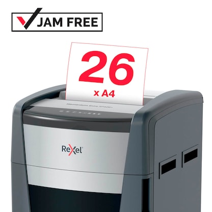 Artikelbild 7 für Rexel XP426+ Aktenvernichter mit Partikelschnitt P-4, 4 x 30 mm, bis 26 Blatt, grau, Artikelnummer 255867