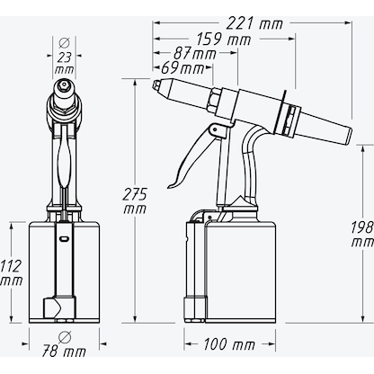 Artikelbild 4 für HAZET 9037SPC Druckluft-Nietpistole, Artikelnummer 581787