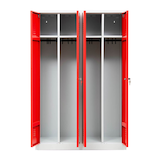 Artikelbild 1 für Gürkan Spind lichtgrau, feuerrot 104994, 2 Schließfächer 117,0 x 50,0 x 180,0 cm, Artikelnummer 560387