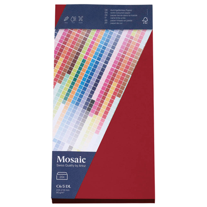 Artikelbild 3 für artoz Briefumschläge Mosaic DIN lang ohne Fenster weinrot haftklebend 20 St., Artikelnummer 959361