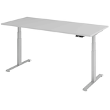 Artikelbild 1 für BaseLite elektrisch höhenverstellbarer Schreibtisch lichtgrau rechteckig, T-Fuß-Gestell silber 180,0 x 80,0 cm, Artikelnummer 270896
