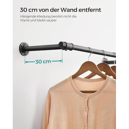 Artikelbild 8 für SONGMICS Wandgarderobe schwarz Metall 84,0 x 7,0 cm, Artikelnummer 438779