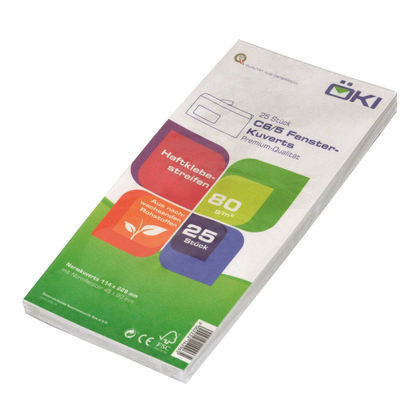 Artikelbild 2 für ÖKI Briefumschläge DIN lang mit Fenster Offset weiß haftklebend 25 St., Artikelnummer 506004