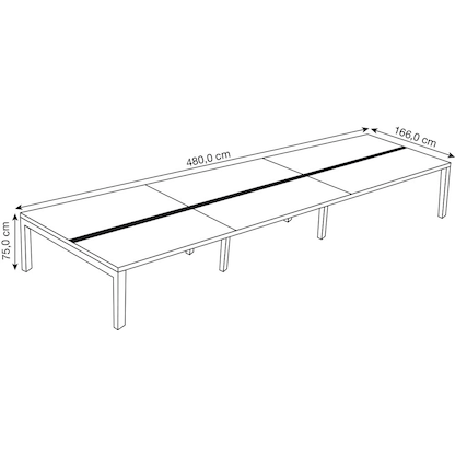 Artikelbild 2 für PAPERFLOW easyDesk Doppelschreibtisch buche rechteckig, 4-Fuß-Gestell weiß 480,0 x 166,0 cm, Artikelnummer 528005